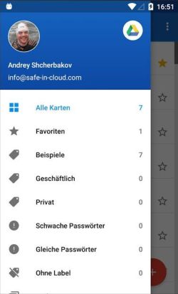 Android App-Favoriten: Passwort Manager SafeInCloud